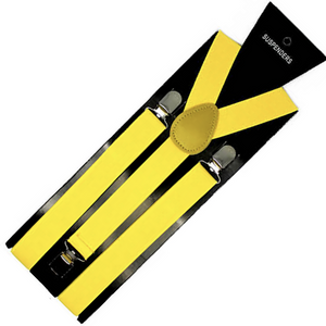 Suspenders/Braces Mens Suspenders Braces Adjustable Strong Clip On Elastic Formal Wedding Slim Yellow