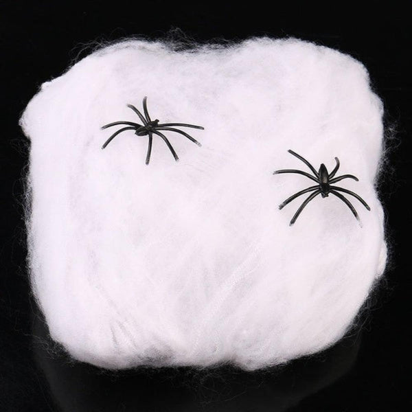 Party Decorations Stretchable Spider Web Spooky Halloween Decoration + 2 Spiders Party Ghost