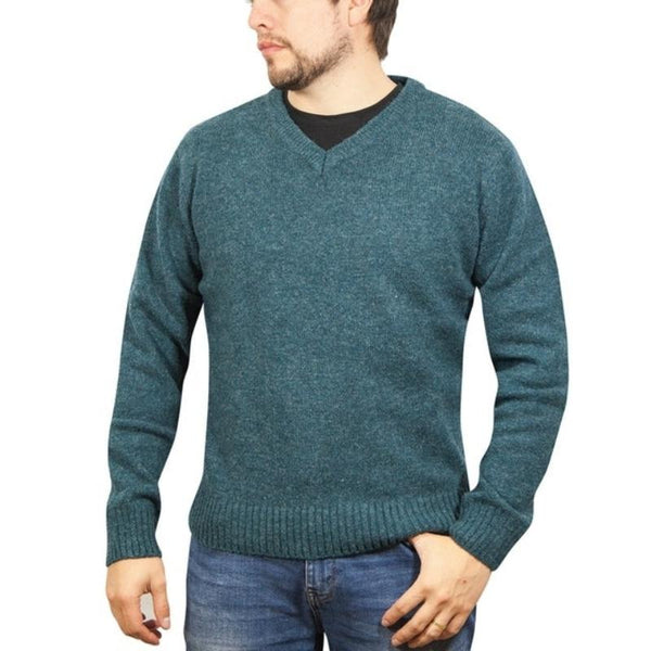 Jumpers 100% Shetland Wool V Neck Knit Jumper Pullover Mens Sweater Knitted Sherwood (32)