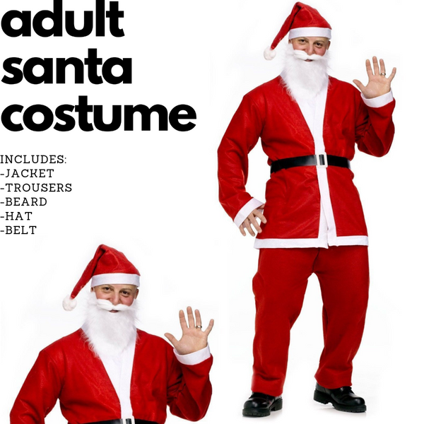 Unisex Costumes Adult Santa Claus Costume Suit Father Xmas Party Outfit Christmas