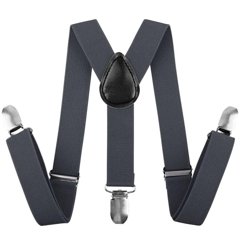 Suspenders/Braces 35Mm Wide Suspenders Mens Adjustable Braces Clip On Trouser Elastic Y Back Black