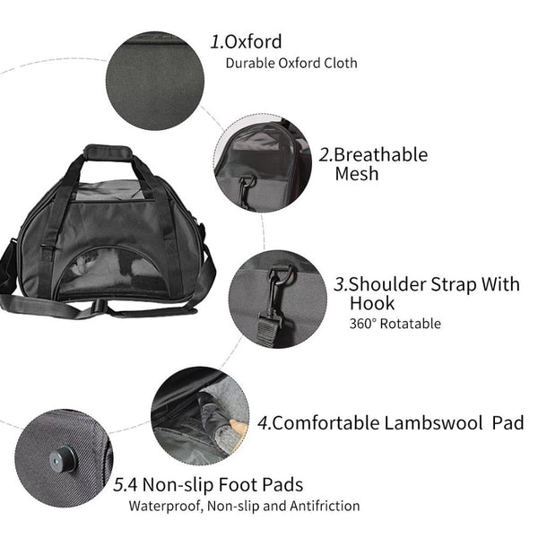 Pet Transport Ondoing Black Portable Pet Carrier Tote Travel Bag Kennel Soft Dog Crate Cage Outdoor