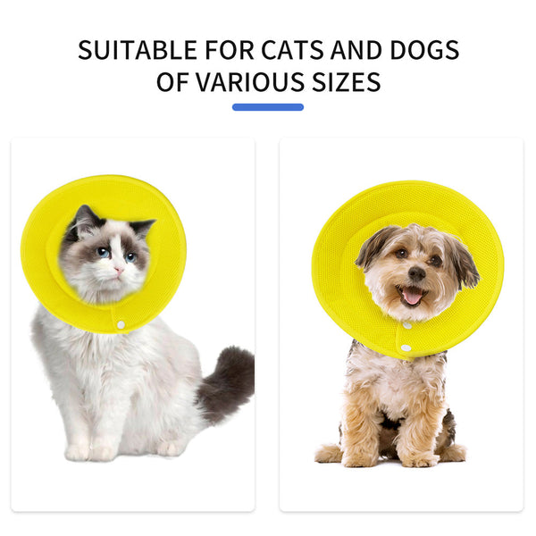 Dog Collars Ondoing Pet Dog Cat Elizabethan Collar Adjustable Cone Mesh Recovery Multicolor