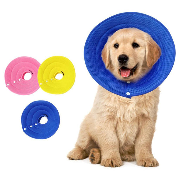 Dog Collars Pet Dog Cat Elizabethan Collar Adjustable Cone Mesh Recovery Multicolor