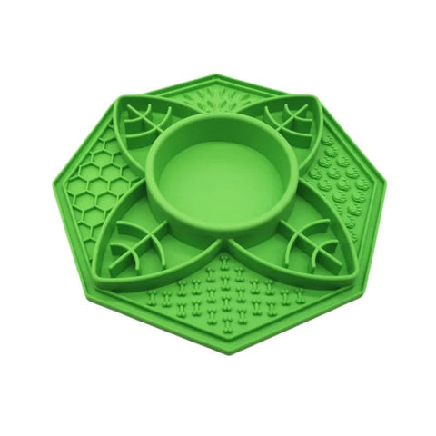 Dishes, Feeders & Fountains Flower Mandala Slow Feeder Lick Mat Bowl Green