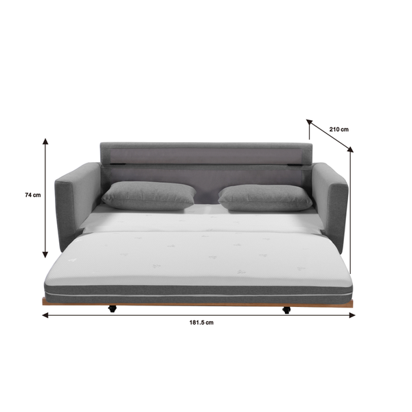 Sofa Beds Shasa 2 Seater Pull Out Sofa Bed Grey Celadon