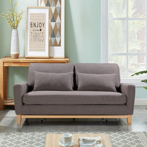 Sofa Beds Shasa 2 Seater Pull Out Sofa Bed Grey Taupe