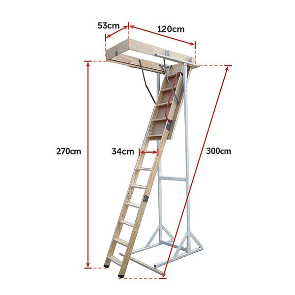 Ladders Attic Loft Ladder 2200Mm To 2700Mm