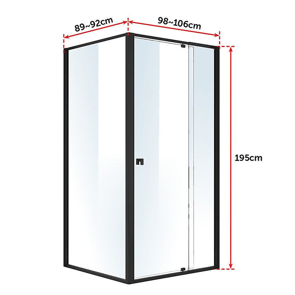 Shower Enclosures Semi Frameless Shower Screen (98~106)X 195Cm & (89~92)X Side As/Nzs Glass