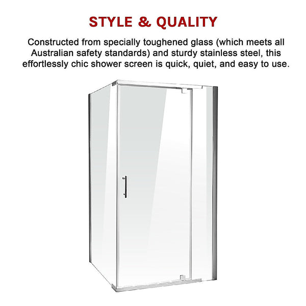 Shower Enclosures Shower Screen 1200X700x1900mm Framed Safety Glass Pivot Door By Della Francesca