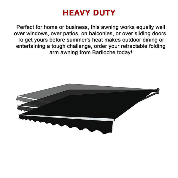 Awning & Canopy Parts Outdoor Folding Arm Awning Retractable Sunshade Canopy Black 4.0M X 2.5M