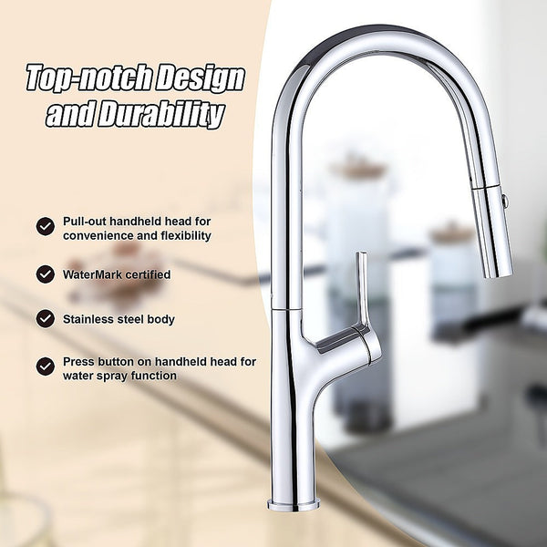 Kitchen Taps Kitchen Laundry Bathroom Basin Sink Pull Out Mixer Tap Faucet In Chrome