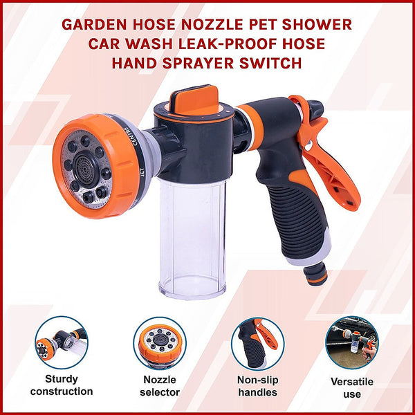 Spray Guns, Hose Nozzles & Wands Garden Hose Nozzle Pet Shower Car Wash Leak Proof Hand Sprayer Switch