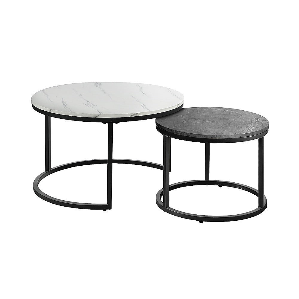 Coffee Tables Set Of 2 Coffee Table Round Marble Nesting Side End Furniture