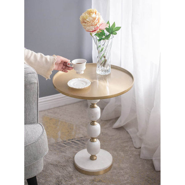 Side Tables Jesicca Marble And Aluminuim Hand Made Side Table