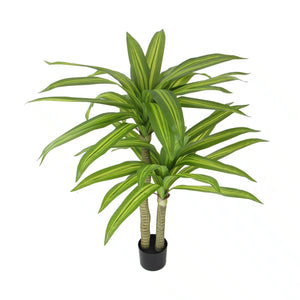 Artificial Plants Artificial Multi Head Dracaena Tree With Mixed Green Leaves (Real Touch) 130Cm