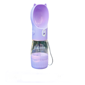 Dishes, Feeders & Fountains Purple Portable Dog Water Bottle With Built In Bowl Dispenser 250Ml Water180ml Food Capacityleak Proof For Travel And Walk