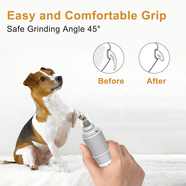 Dog Grooming Rechargeable Pet Nail Grinder With Quiet Motor And Led Lights Usb Charging Two Speed Settings