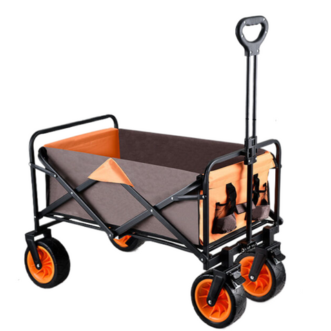 Wheelbarrows Carts Wagons 8 Inch Wild Wheel Cart Brown (Orange Wheel) 99 X 57 105Cm