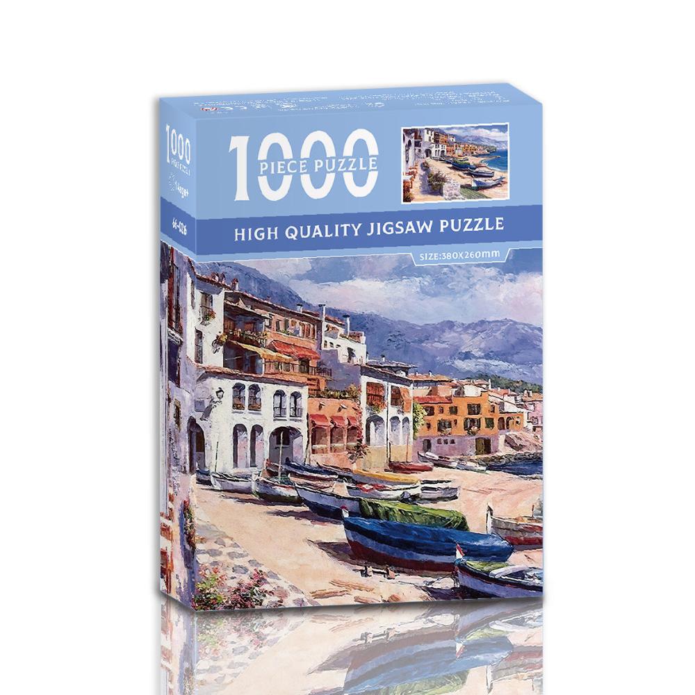 Puzzles 1000 Piece High Quality Jigsaw Puzzle Coastal Village Scene