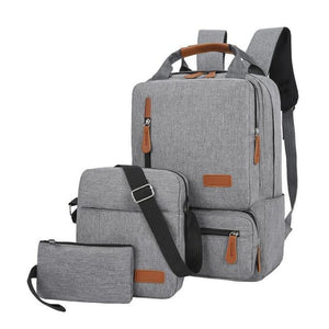 Other Luggage 3 Piece Travel Backpack Set Stylish Multi Functional Shoulder Bag & Pouch For Men Women