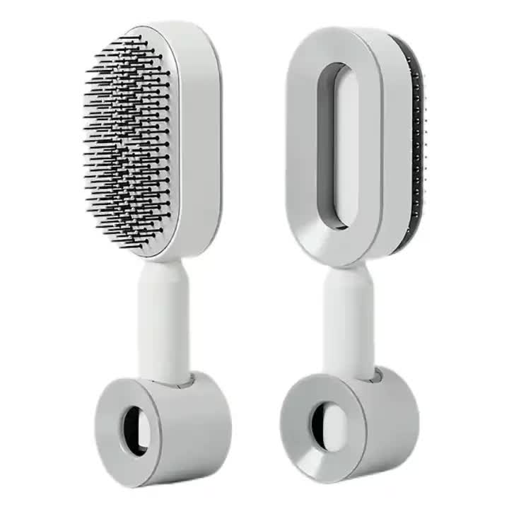 Brushes & Combs Self Cleaning Hair Brush With One Click Release | Massage Cushion Design Anti Frizz And Detangling