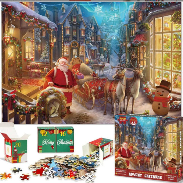 Puzzles Christmas Advent Calendar 1008 Piece Puzzle | Santa's Village Holiday Countdown Gl 117