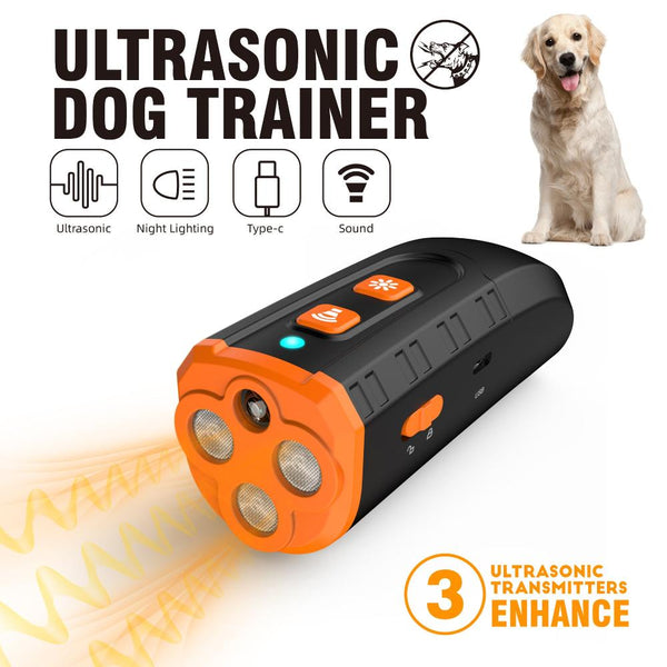 Other Training & Obedience Ultrasonic Dog Trainer Device | Handheld Pet Training Tool With Night Light & Type C Charging 3.7V