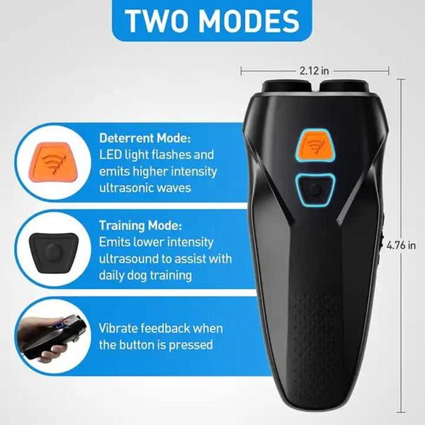 Other Training & Obedience Black Handheld Ultrasonic Dog Trainer With Dual Mode | Training & Deterrent Device Led Light