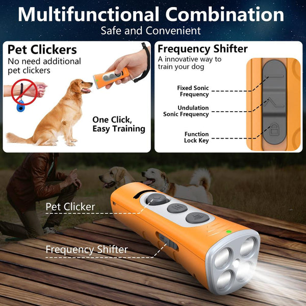 Bark Control Black Portable Ultrasonic Dog Training Device Anti Barking & Obedience Trainer With Led Indicator Easy To Carry