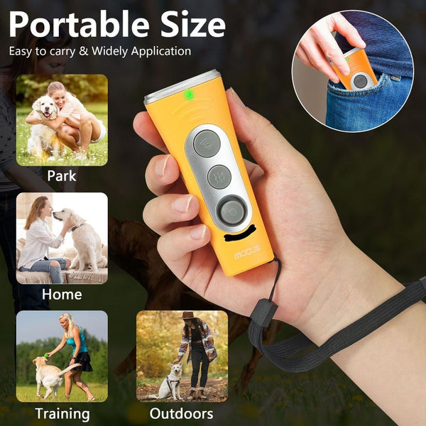 Bark Control Yellow Portable Ultrasonic Dog Training Device Anti Barking & Obedience Trainer With Led Indicator Easy To Carry