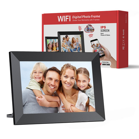 Digital Photo Frames Black 16Gb Storage 10 Inch Wifi Digital Photo Frame | Hd Display + Remote Photo/Video Sharing Via App