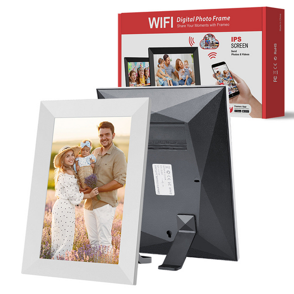 Digital Photo Frames White 16Gb Storage 10 Inch Wifi Digital Photo Frame | Hd Display + Remote Video Sharing Via App