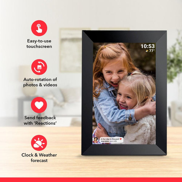 Digital Photo Frames White 16Gb Storage 10 Inch Wifi Digital Photo Frame | Hd Display + Remote Video Sharing Via App