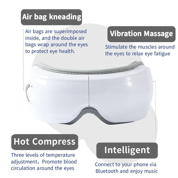 Massagers Eye Massager With Vibration And Heat Compression Air Pressure Therapy Device For Relaxation Care