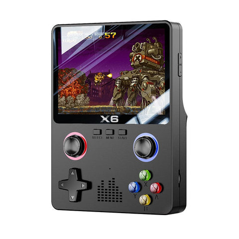 Video Game Consoles X6 Black Handheld Gaming Console 3.5 Inch Hd Screen Dual Joysticks Multi Emulator Support 32Gb Storage