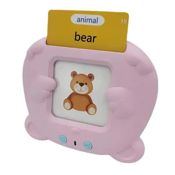 Educational Toys Pink Bear Shaped Early Education Card Reader Interactive Learning Toy With 510 Flashcards For Kids