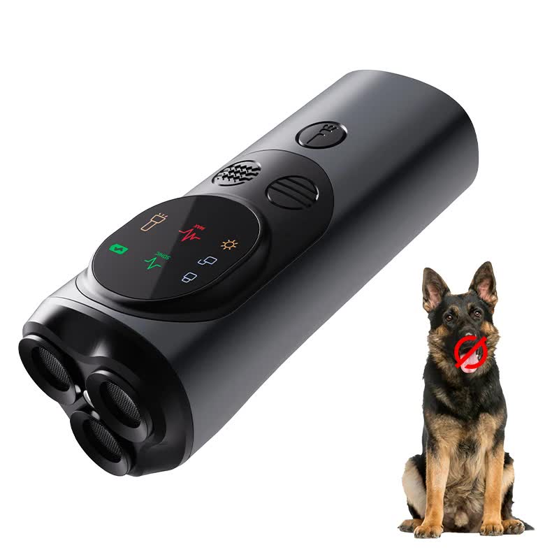 Other Training & Obedience P10 Black Ultrasonic Dog Repellent Device Dual Mode Flashlight And Deterrent