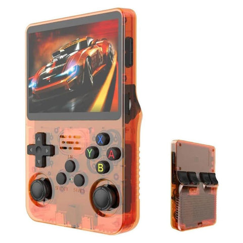 Video Game Consoles Orange Red Retro Portable Gaming Console With 128Gb Memory Card 3D Games Hd Display And Dual Joysticks