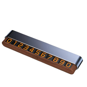 Other Car Interior Gray Premium Alloy And Wood Temporary Parking Card Sliding Design For Privacy Includes 6 Number Sets