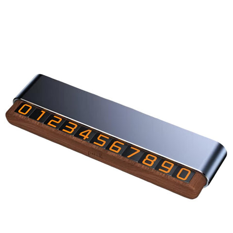 Other Car Interior Gray Dual Number Alloy And Wood Temporary Parking Card Sliding Privacy Design Includes 8 Sets