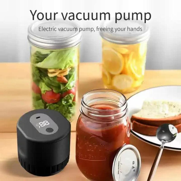 Vacuum Sealers Portable Vacuum Sealer For Mason Jars 80S (Automatic Stop) Black Electric Food Preservation Machine With Led Display