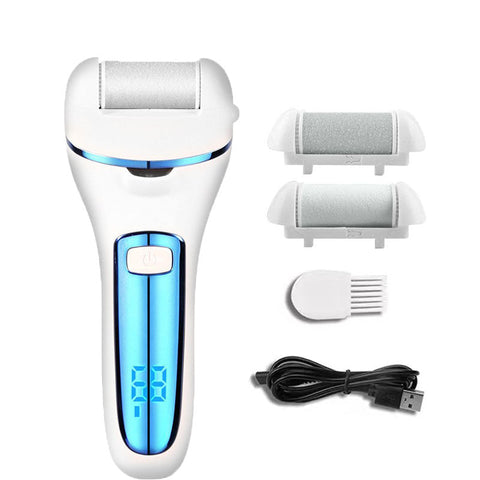 Electric Files & Tools Blue Rechargeable Electric Foot File Callus Remover With Led Display And Usb Charging