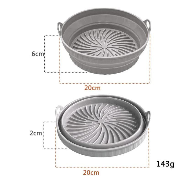 Air Fryer Accessories 3D Round Air Fryer Silicone Liners Food Grade Non Stick Reusable Basket Mats For Fryers Ovens And Microwaves (4 Pcs Gray)