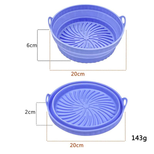 Air Fryer Accessories 3D Round Air Fryer Silicone Liners Food Grade Non Stick Reusable Basket Mats For Fryers Ovens And Microwaves (4 Pcs Blue)