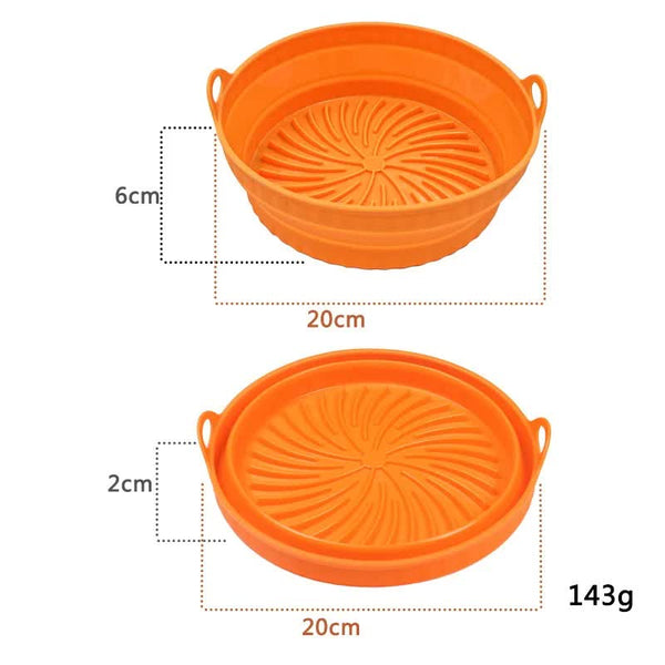 Air Fryer Accessories 3D Round Air Fryer Silicone Liners Food Grade Non Stick Reusable Basket Mats For Fryers Ovens And Microwaves (4 Pcs Orange)