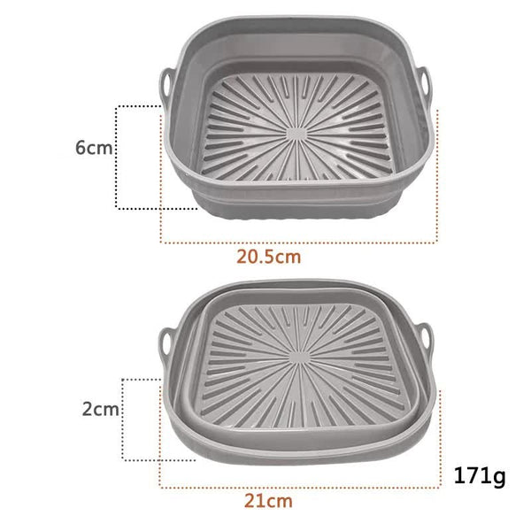 Air Fryer Accessories 3D Square Air Fryer Silicone Liners Food Grade Non Stick Reusable Basket Mats For Fryers Ovens And Microwaves (4 Pcs Gray)