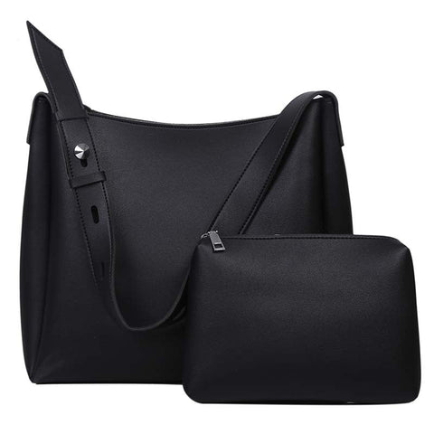 Women's Bags & Handbags Black 2 Piece Women's Bucket Bag Set Vintage Large Capacity Shoulder Tote & Crossbody (Commuter Style)