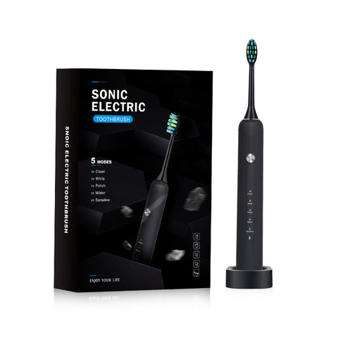 Electric Toothbrushes Black Electric Sonic Toothbrush Rechargeable Adult Model With Vibration Technology For Deep Clean And Oral Care