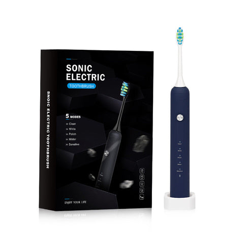 Electric Toothbrushes Blue Electric Sonic Toothbrush Rechargeable Adult Model With Vibration Technology For Deep Clean And Oral Care